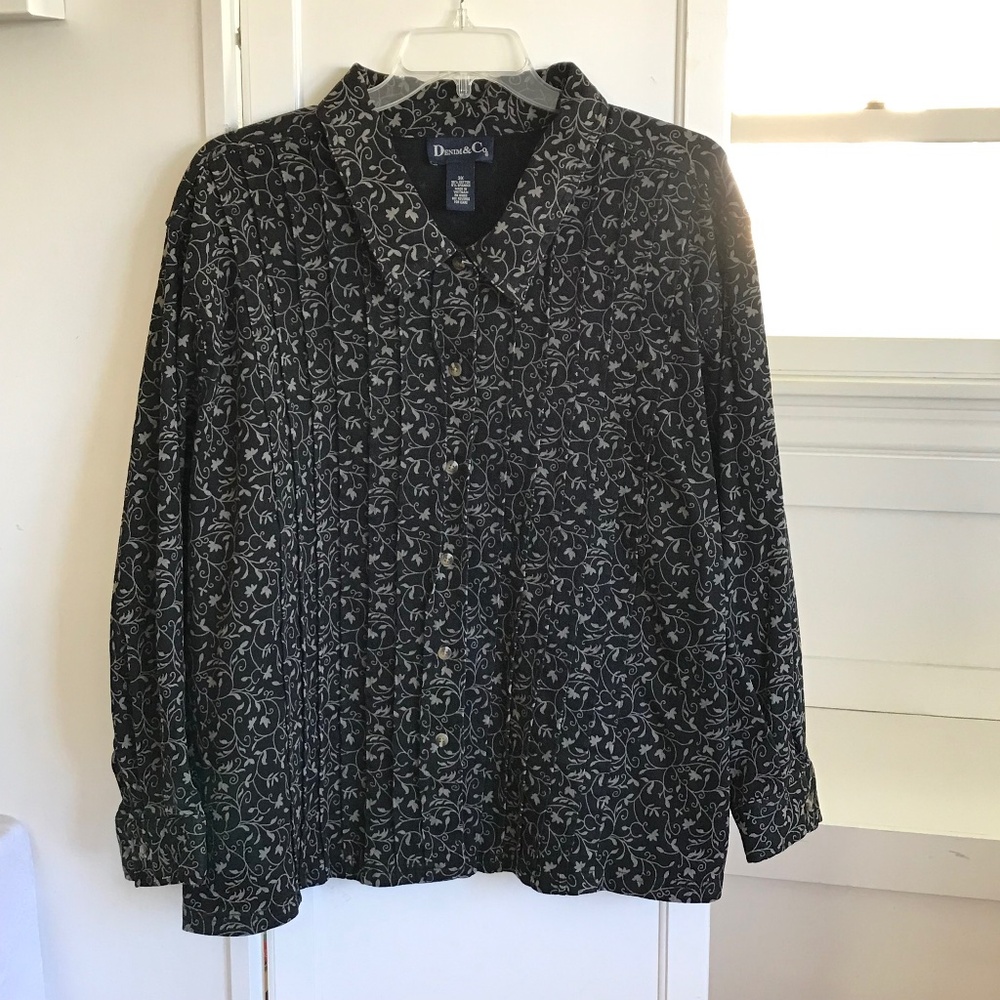 DENIM & CO Lightweight Denim Shirt Jacket Women’s Plus Size 3X